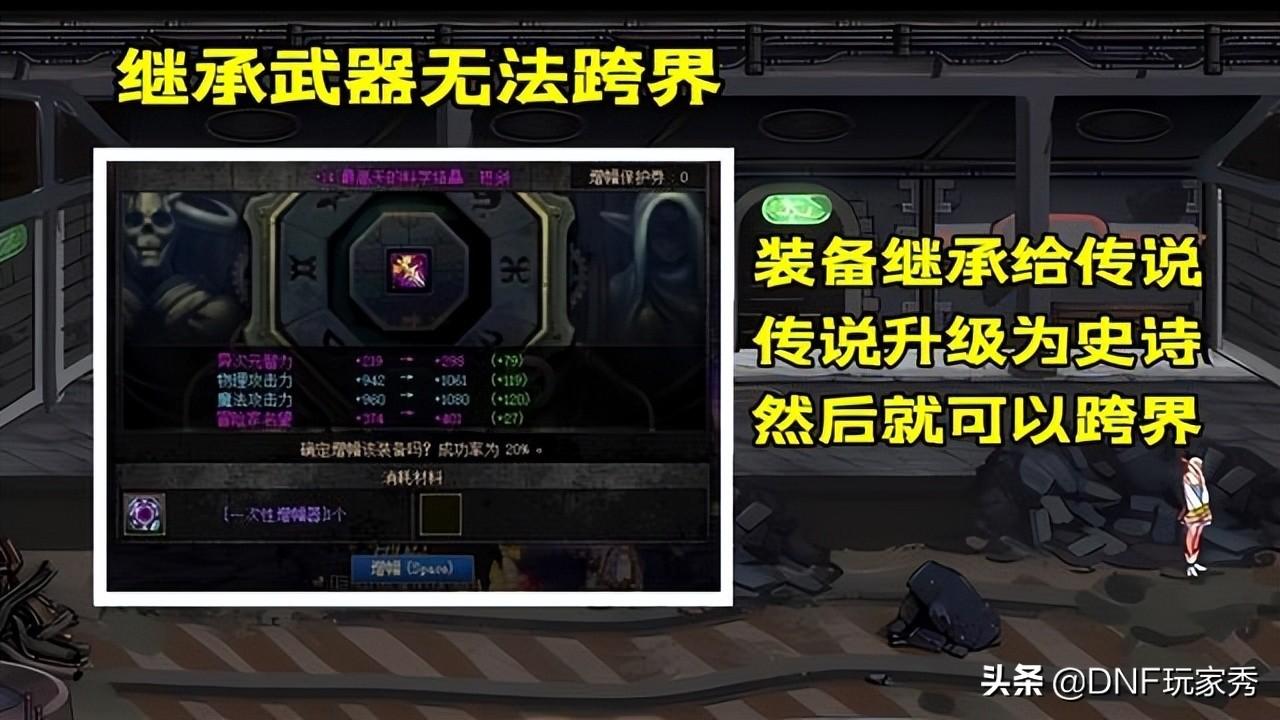dnf武器继承无法跨界怎么办（自定义装备继承了还能跨界吗）